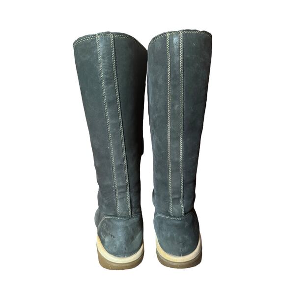 TIMBERLAND Kickadilla Black Nubuck Leather Faux Fur Lace Up Boots size 7.5 - Picture 7 of 15